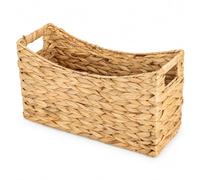 Water Hyacinth Storage Basket Woven Toilet Paper & Magazine Holder | Toilet Roll Storage 42.5x16.5x25cm, Holds 6 Toilet Rolls, Magazines & Newspapers, Eco-Friendly Bathroom Organizer
