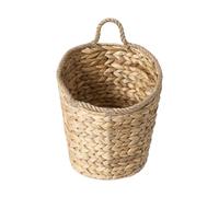 Water Hyacinth Wall Hanging Storage Basket - Rope Detailed Multi-Purpose Wall Storage for Living Room, Bedroom, Bathroom - Linen, Toiletry, Magazine, Newspaper Basket (Large)