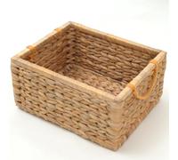 Water Hyacinth Wicker Storage Basket With Handle 32x26x16cm, Eco-friendly Rattan Basket, Seagrass Storage Baskets For Shelves, Wicker Baskets For Shelves, Natural Woven Organizer With Handle
