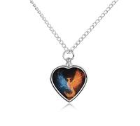Water Ice And Fire Rising Phoenixsbird Ashes Necklace Heart Urn Necklaces Cremation Jewellery Pendant Dad Women Gifts