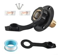 Water Inlet Kit with Check Valve 3/4 NH Female 1/2 NPT Male for Travel Trailers and RVs, Weatherproof Design Suitable for City and Campground Water Connections (Black)