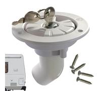 Water Inlet - Trailer Water Fill Hatch Inlet with Bayonet-Style Cap and Air Vent - Water Tank Fill, Round Water Inlet Fill Lock Tank Filling Port with 2 Keys for RV Camping Car Trailer