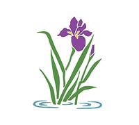 WATER IRIS (A4) Airbrush, Wall Art, Paint Stencil, Genuine Mylar Re-Useable 125 micron