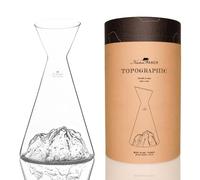 Water Jug 1 L | Premium Borosilicate Hand-Blown with Embossed Mountains | TOPOGRAPHIC (Mont Blanc)