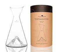 Water Jug 1 L | Premium Borosilicate Hand-Blown with Embossed Mountains | TOPOGRAPHIC (Mount Matterhorn)