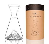 Water Jug 1 L | Premium Borosilicate Hand-Blown with Embossed Mountains | TOPOGRAPHIC (Pic du Midi)