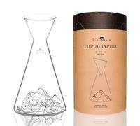 Water Jug 1L | Premium Borosilicate Hand-Blown with Embossed Mountains | TOPOGRAPHIC (Mont Everest)