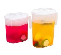 Water Jug Fridge Water Jug 2PCS Plastic Jug with Filter Lid 1.5l & 2l Pitcher Jug Transparent Fridge Door Jug Heat Resistant Juice Jug Leakproof Carafe Jug/312