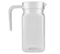 Water Jug with Lid,Transparent Acrylic Pitcher Jug,Water Jug for Fridge,Reusable Striped Hot Cold Water Ice Tea Coffee Milk Juice Jug for Home Restaurant Bar Office(500M)