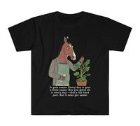 Water Kissing BoJack Horseman Life Gets Easier Quote t-Shirt Black XXL