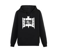 Water Kissing Men's Casual Shirt FANTOMAS Bat Logo The Directors Cut Rock Hoodies Long Sleeve Pullover Loose Hoody Sweatershirt Black XXL