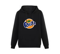 Water Kissing Men's Cotton Hooded Men'S Fanta Orange Soda Hoodie Beverage Logo Hoodie Coke Black L