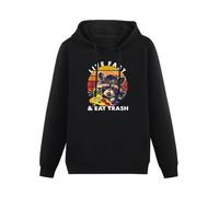 Water Kissing Mens Hoodie Live Fast And Eat Trash Funny Raccoon Beer Tacos Vintage'S Crew-neck t-shirt Black XL