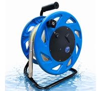 Water Level Meter 10-300m, Well Water Depth Sounder with 15mm 316L Stainless Steel Probe, Fixed Probe and Steel Tape, Buzzer and Indicator Light for Boreholes, Wells, Reservoirs(Blue,30m)