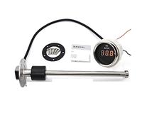 Water Level Sensor, Red LED Water Level Gauge with Water Level Sensor 240-33ohm 2" 52mm Water Tank Indicator for Diesel Gaoline Boat Car 12V/24V(550mm Sensor Gauge)