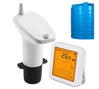 Water Level Sensor - Ultrasonic Level Meter with Digital Display, Water Tank Mirror Monitor, 10-Element Bar Chart, IP65 Transmitter, 100 M Wireless Range, Alarm 120 Seconds, Household Monitoring