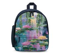 Water Lilies And Weeping Willows Cute Mini Backpack for Women Men Lightweight Shopping Travel Daypack 12.6 In Small Bag