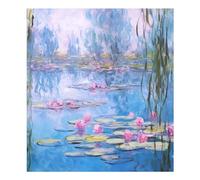 Water Lilies and Willows by Claude Monet Refrigerator Stickers Full Door Cover, Magnetic Stainless Steel Dishwasher Cover, Magnetic Refrigerator Covers Decorative