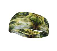 Water Lilies in The Pond Basketball Fitness Elastic Headband, Unisex Sports Headband, Sports Running Cycling Yoga Sweat-Absorbent Band,