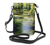 Water Lilies in the Pond Small crossbody phone wallet with flip cover, perfect for shopping, travel, and everyday use.