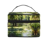 Water Lilies in the Pond Women's Large Capacity Makeup Bag, Portable Travel Makeup Bag, (9x6.5x6.2 inches) Girls Large Makeup Bag Storage Bag
