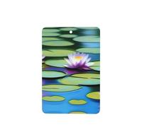 Water Lilies In Water Pattern Car Air Fresheners 4 Pcs Rectangle Hanging Aromatherapy Tablets Scented Fresheners For Bedroom Bathroom