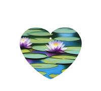 Water Lilies In Water Pattern Car Air Fresheners 6 Pcs Heart Shape Hanging Aromatherapy Tablets Scented Fresheners For Bedroom Bathroom