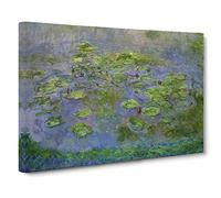 Water Lilies Lily Pond Vol.12 By Claude Monet Canvas Print | Gallery Wrapped 30mm Frame Wall Art | 30x20 inches | Ready to Hang | Impressionist Floral Picture | Living Room Bedroom Lounge Office