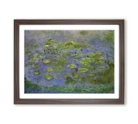 Water Lilies Lily Pond Vol.12 By Claude Monet Classic Painting Framed Print | A4 Walnut Framed Wall Art | Ready to Hang | Classic Floral Picture | Living Room Bedroom Lounge Office