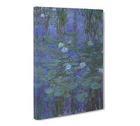 Water Lilies Lily Pond Vol.13 By Claude Monet Canvas Print | Gallery Wrapped 30mm Frame Wall Art | 30x20 inches | Ready to Hang | Impressionist Floral Picture | Living Room Bedroom Lounge Office