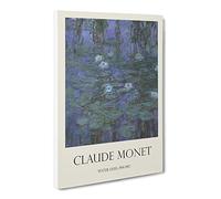 Water Lilies Lily Pond Vol.13 By Claude Monet Canvas Print | Gallery Wrapped 30mm Frame Wall Art | 30x20 inches | Ready to Hang | Impressionist Floral Picture | Living Room Bedroom Lounge Office