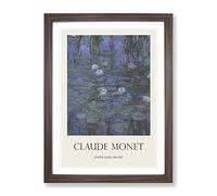 Water Lilies Lily Pond Vol.13 By Claude Monet Exhibition Museum Painting Framed Print | A2 Walnut Framed Wall Art | Ready to Hang | Modern Floral Picture | Living Room Bedroom Lounge Office