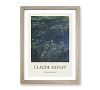 Water Lilies Lily Pond Vol.21 By Claude Monet Exhibition Museum Painting Framed Print | A3 Oak Framed Wall Art | Ready to Hang | Modern Floral Picture | Living Room Bedroom Lounge Office