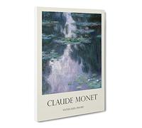 Water Lilies Lily Pond Vol.23 By Claude Monet Canvas Print | Gallery Wrapped 30mm Frame Wall Art | 30x20 inches | Ready to Hang | Impressionist Floral Picture | Living Room Bedroom Lounge Office