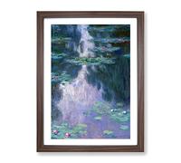 Water Lilies Lily Pond Vol.23 By Claude Monet Classic Painting Framed Print | A4 Walnut Framed Wall Art | Ready to Hang | Classic Floral Picture | Living Room Bedroom Lounge Office