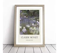 Water Lilies Lily Pond Vol.25 by Claude Monet Framed Wall Art Picture Print - Canvas Painting - Modern Home Décor Poster - Ready to Hang for Living Room Bedroom Kitchen - Oak A3 (36 x 48 cm)