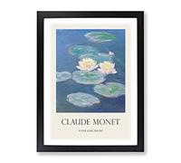 Water Lilies Lily Pond Vol.3 By Claude Monet Exhibition Museum Painting Framed Wall Art Print, Ready to Hang Picture for Living Room Bedroom Home Office Décor, Black A2 (64 x 46 cm)