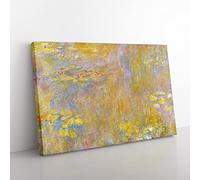 Water Lilies Lily Pond Vol.30 By Claude Monet Classic Painting Canvas Wall Art Print Ready to Hang, Framed Picture for Living Room Bedroom Home Office Décor, 60x40 cm (24x16 Inch)