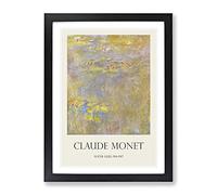 Water Lilies Lily Pond Vol.30 By Claude Monet Exhibition Museum Painting Framed Wall Art Print, Ready to Hang Picture for Living Room Bedroom Home Office Décor, Black A4 (34 x 25 cm)