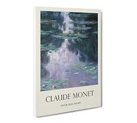 Water Lilies Lily Pond Vol.34 By Claude Monet Canvas Print | Gallery Wrapped 30mm Frame Wall Art | 20x14 inches | Ready to Hang | Impressionist Floral Picture | Living Room Bedroom Lounge Office
