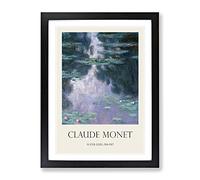 Water Lilies Lily Pond Vol.34 By Claude Monet Exhibition Museum Painting Framed Wall Art Print, Ready to Hang Picture for Living Room Bedroom Home Office Décor, Black A2 (64 x 46 cm)