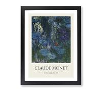 Water Lilies Lily Pond Vol.37 By Claude Monet Exhibition Museum Painting Framed Wall Art Print, Ready to Hang Picture for Living Room Bedroom Home Office Décor, Black A3 (34 x 46 cm)