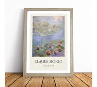 Water Lilies Lily Pond Vol.8 by Claude Monet | Framed Wall Art Print | Modern Home Decor Picture | Ready to Hang Artwork for Living Room, Bedroom, Kitchen or Office | Multiple Sizes