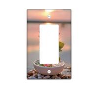 Water Lily Blossom Light Switch Cover Plates/Outlet Covers, Soft Peach Floral Design for Home Decor, Thermoplastic Wall Plates, Standard Size Single Rocker