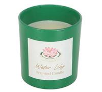 Water Lily Candle with Serene Fragrance, Green Glass Holder, Long Burn Time, and Elegant Box Packaging - Ideal for Relaxation, Meditation, and Nature-Inspired Décor
