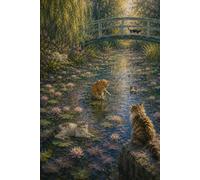 Water Lily Cats: Impressionist-Inspired Lined Journal Impressionist Cat Notebook | 120 Lined Pages | 6 x 9