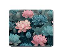 Water Lily Floral Washer Dryer Top Protector Mat, Vintage Floral Washing Machine Cover, Colorful Rubber Anti-slip Waterproof Mats for Laundry Room 20x24 Inch
