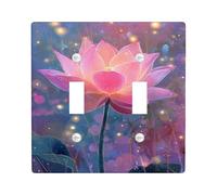 Water Lily Flower Light Switch Cover Plates/Outlet Covers, Peach Floral Design for Home Decor, Thermoplastic Wall Plates, Standard Size Double Toggle