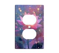 Water Lily Flower Light Switch Cover Plates/Outlet Covers, Peach Floral Design for Home Decor, Thermoplastic Wall Plates, Standard Size Single Duplex Outlet