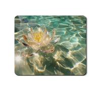 Water Lily Flower Washer Dryer Top Protector Mat, Elegant Water Lily Design, Spring Floral Rubber Anti-slip Waterproof Washer And Dryer Mats for Laundry Room 20x24 Inch